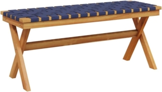 vidaXL Gartenbank Dunkelblau Massivholz Akazie und Stoff 366516