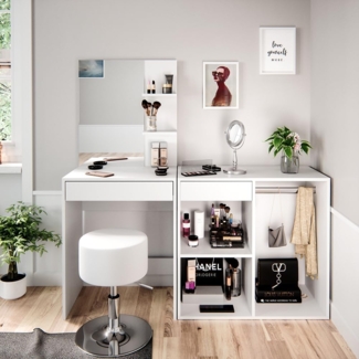 Vicco Schminktisch Weiß 60 cm mit Hocker, Isabelle