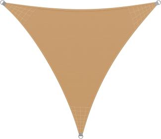 Deuba Sonnensegel V50-Schutz Sonnenschutz Windschutz Sonnendach Sichtschutz wasserabweisend sand OOxford, Dreieck 5x5x5m