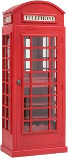 Barschrank Telefonzelle Rot