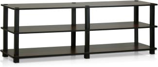 Furinno TV-Regal mit 3 Ebenen, holz, Dunkelbraun/Schwarz, 29. 46 x 119. 89 x 39. 12 cm