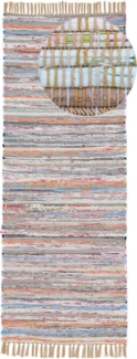 carpetfine Teppich Kelim Chindi, Wendeteppich, rechteckig, Höhe: 6 mm, handgewebt, Fleckerlteppich mit Fransen, auch vielen in Läufergrößen