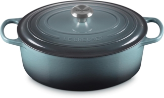 Le Creuset Signature Gusseisen-Bräter mit Deckel, Ø 31 cm, Oval, Für alle Herdarten und Induktion geeignet, Volumen: 6,3 l, 5,705 kg, Ocean, 21178313602430