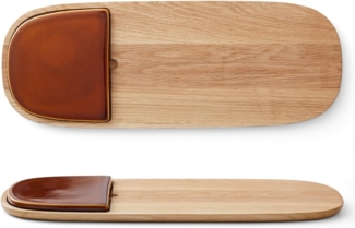 Bitz Servierplatte amber Holz / Steinzeug 51x19 cm