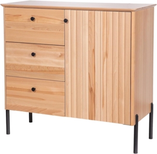 Sideboard Holzkommode Holzschrank 93x41x88 mit 3 Schubladen und Tür Kernbuche massiv 90.51-15