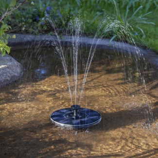 STAR TRADING LED Dekolicht, LED Solar Springbrunnen,Fountain', Dämmerungssensor, 5 Aufsätze, bunt
