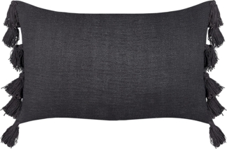 Dekokissen Ohne Muster LYTHRUM Baumwolle 55 x 35 cm Schwarz