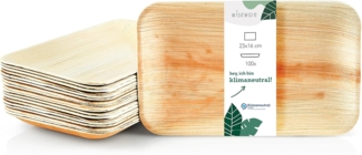 wisefood Einwegteller Palmblatt Teller rechteckig 16 x 23 cm, (100 St)