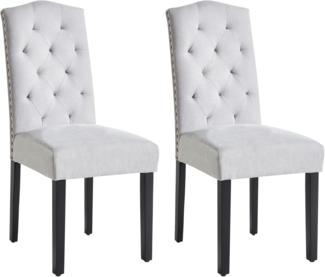 Esszimmerstuhl Polsterbezug grau 2er Set SHIRLEY