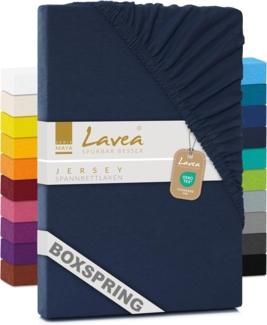 Lavea Spannbettlaken Maya, in Gr. 60x140, 90x200, 120x200, 140x200, 180x200 oder 200x220 cm, Baumwolle, Gummizug: rundum, (1 Stück), Jersey Spannbetttuch für Topper, Boxspring- und Wasserbetten
