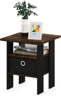 Furinno Andrey Beistelltisch Nachttisch mit Schublade, Holzwerkstoff, Amber Pine/Brown, 39. 4 (D) x 39. 4 (W) x 44. 5 (H) cm