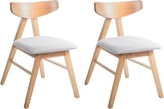 Esszimmerstuhl 2er Set LACOTA Holz Hellbraun Grau