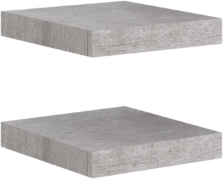 vidaXL Schweberegale 2 Stk. Betongrau 23x23,5x3,8 cm MDF 326589