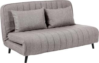 AC Design Furniture Marko Klappbares Schlafsofa in Hellgrau-Braun, 2-Sitzer Sofa mit Schlaffunktion, Klappbares Schlafsofa mit 2 Kissen, Gepolstertes Gästebett, B: 150 x H: 82 x T: 200 cm