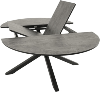 DEGAMO Gartentisch LYON ausziehbar, oval 140/200x140cm, Alu anthrazit + ECP wetterferst