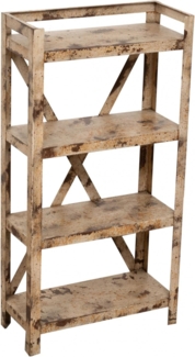 Biscottini Etagere Shabby aus Eisen Finish. Regal aus Schmiedeeisen 78 x 18,5 x 40 cm - Etagere aus Eisen mit antikem Finish - Robustes und besonderes Eisenregal mit natürlicher antiker Arbeitsplatte