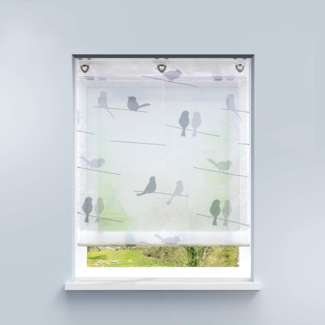 Delien Scheibengardine Beyza (2 St), Stangendurchzug, transparent, Zweifarbig