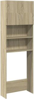 vidaXL Waschmaschinenumbauschrank Waschmaschinenschrank Sonoma-Eiche 64x25,5x190 cm Holzwerkstoff (1-St)