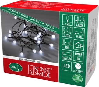 KONSTSMIDE LED-Lichterkette 1491-207 LED Globe-Lichterkette 20er Batterie
