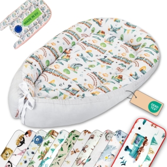 LULANDO Babynest, multifunktionales Kuschelnest für Babys und Säuglinge, Standard 100 von Oeko-Tex, Nestchen, Reisebett, 100% Baumwolle, antiallergisch, hergestellt in der EU