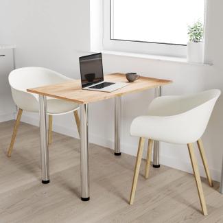 60x50 | Esszimmertisch - Esstisch - Tisch mit Chrombeinen - Küchentisch - Bürotisch | Gold Craft
