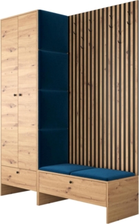 Garderoben-Set 'Melire III' Artisan Eiche / Manila blau