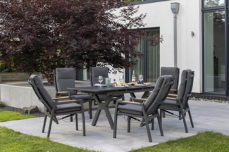 Gartenmöbelset Relaxsessel Sevilla mit Tisch Granada 160/210x90cm