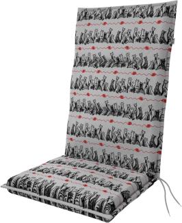 Doppler Hochlehnerauflage Spot ca. 118 x 48 x 5 cm Katzen grau