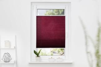 K-home Klemmfix-Plissee 90x210 cm (B x L) Bordeaux Lichtschutz +++ Moderne Crushed Optik +++