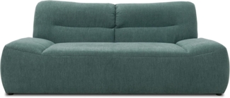 DOMO Collection Boho Sofa, 2 Sitzer im Boho-Style, 2er Sofa, Couch, Bigsofa in petrol