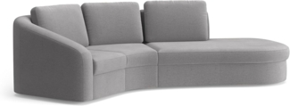 Cavadore Ecksofa Jawa / Bodennahe Eckcouch mit Element 1-sitzig und Trapezecke halbrund (60 Grad) / 266 x 88 x 230 / Mikrofaser, Mittelgrau