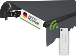 empasa Gelenkarmmarkise "START PLUS" elektrische Markise mit Fernbedienung & Handkurbel