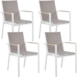 Gartenstuhl 4er Set BUSSETO Metall Grau