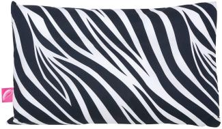 Babykopfkissen Kinderkopfkissen 35x40 cm -Öko Tex Standard 100 - inkl. abnehmbarem Bezug aus 100% Baumwolle von Motherhood (Zebra dunkelblau)