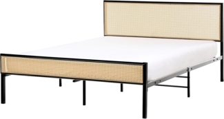 Bett mit Lattenrost Polyrattan AVANTON 140 x 200 cm Schwarz