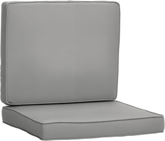 Outsunny Sitzkissen 2er-Set, 56 x 52 cm, mit Reißverschluss, 7cm dick, waschbar, für Haus, Garten, Auto, Büro, Sofa, Stühle, Hellgrau