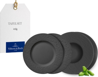 Villeroy & Boch Manufacture Rock Teller-Set 4-teilig schwarz