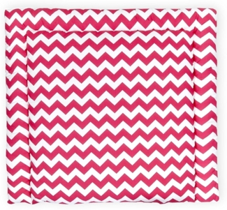 KraftKids Wickelauflage in Chevron magenta, Wickelunterlage 75x70 cm (BxT), Wickelkissen