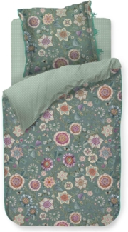 Pip Studio Bettwäsche Viva Las Flores Green Perkal 155 x 220 + 80 x 80 cm