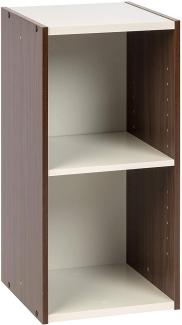 Movian, Bücherregal/2-stöckiges Schrankregal/Beistellmöbel/platzsparendes Regal, Modular, verstellbare Regalhöhe 3,2 cmBüro, Wohnzimmer - Space Saving Shelf - UB-6035 - Braun