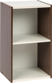 Movian, Bücherregal/2-stöckiges Schrankregal/Beistellmöbel/platzsparendes Regal, Modular, verstellbare Regalhöhe 3,2 cmBüro, Wohnzimmer - Space Saving Shelf - UB-6035 - Braun