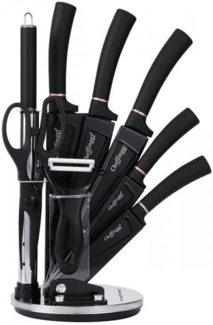 Messer Kochmesser Messerset mit Messerständer 9-tlg. Rungassi Schwarz KS11