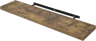 WOLTU Schweberegal Wandregal freischwebend Regal Wandboard Bücherregal Holz Board für Bücher, Bilder, Deko 120 x 23 x 3. 8cm Vintagebraun RG9315hov