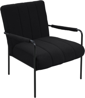 SVITA Loungesessel KYLE, Loungestuhl, Teddy-Boucle, Schwarz