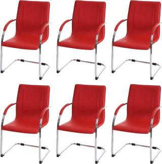 6er-Set Schwingstuhl 'Samara' PVC Stahl / rot