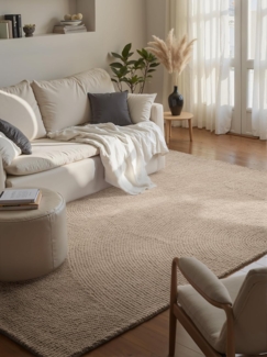 HANSE Home Wollteppich Eleni, rechteckig, Höhe: 18 mm, Handgetuftet, Wolle, Natur, Wohnzimmer, Schlafzimmer, Skandi, Hygge