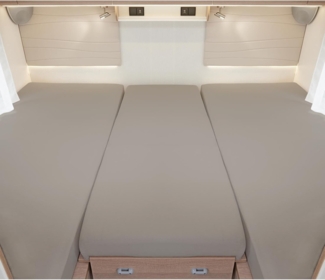 BettwarenShop Wohnmobil Wohnwagen Heckbett Spannbetttuch-Set 3-teilig|2 Längsbetten + Mittelteil| kieselBettwarenShop Wohnmobil Wohnwagen Heckbett Spannbetttuch-Set 3-teilig
