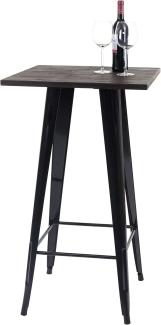 Stehtisch HWC-A73 inkl. Holz-Tischplatte, Bistrotisch Bartisch, Metall Industriedesign 107x60x60cm ~ schwarz