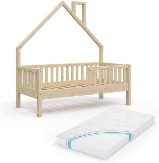 VitaliSpa Hausbett Kinderbett Spielbett Noemi 70x140cm inkl. Matratze natur