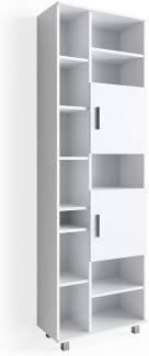 VICCO Badschrank ILIAS 190 x 60 cm Weiß - Hochschrank Regal Badregal